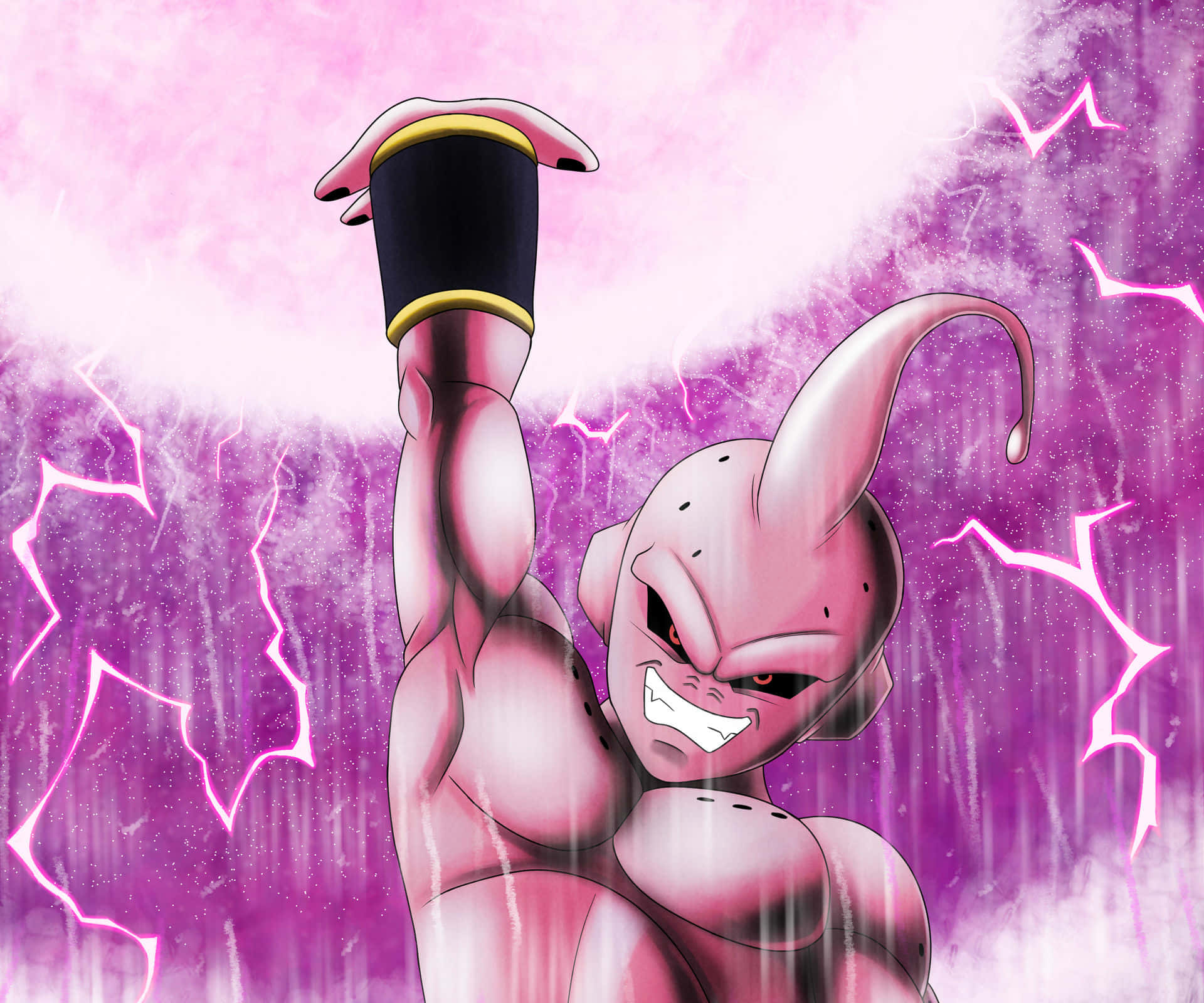 Kid Buu Power Up Illustration Wallpaper