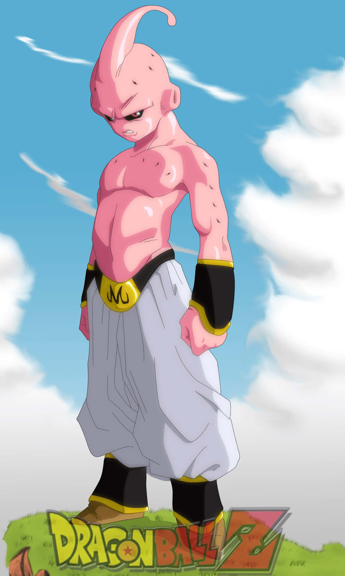 Kid Buu Standing Under Blue Sky Wallpaper