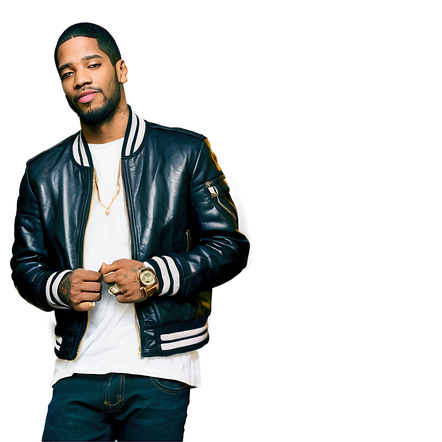 Kid Cudi In Leather Jacket Png Rca22 PNG