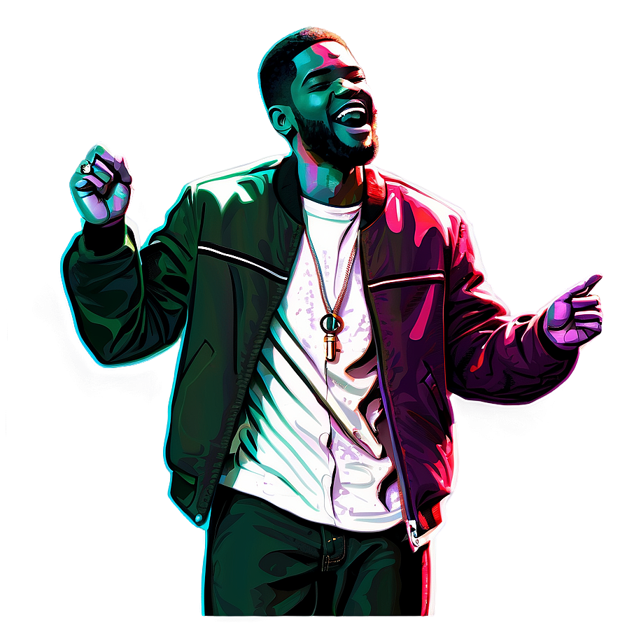 Kid Cudi With Microphone Png Fww PNG