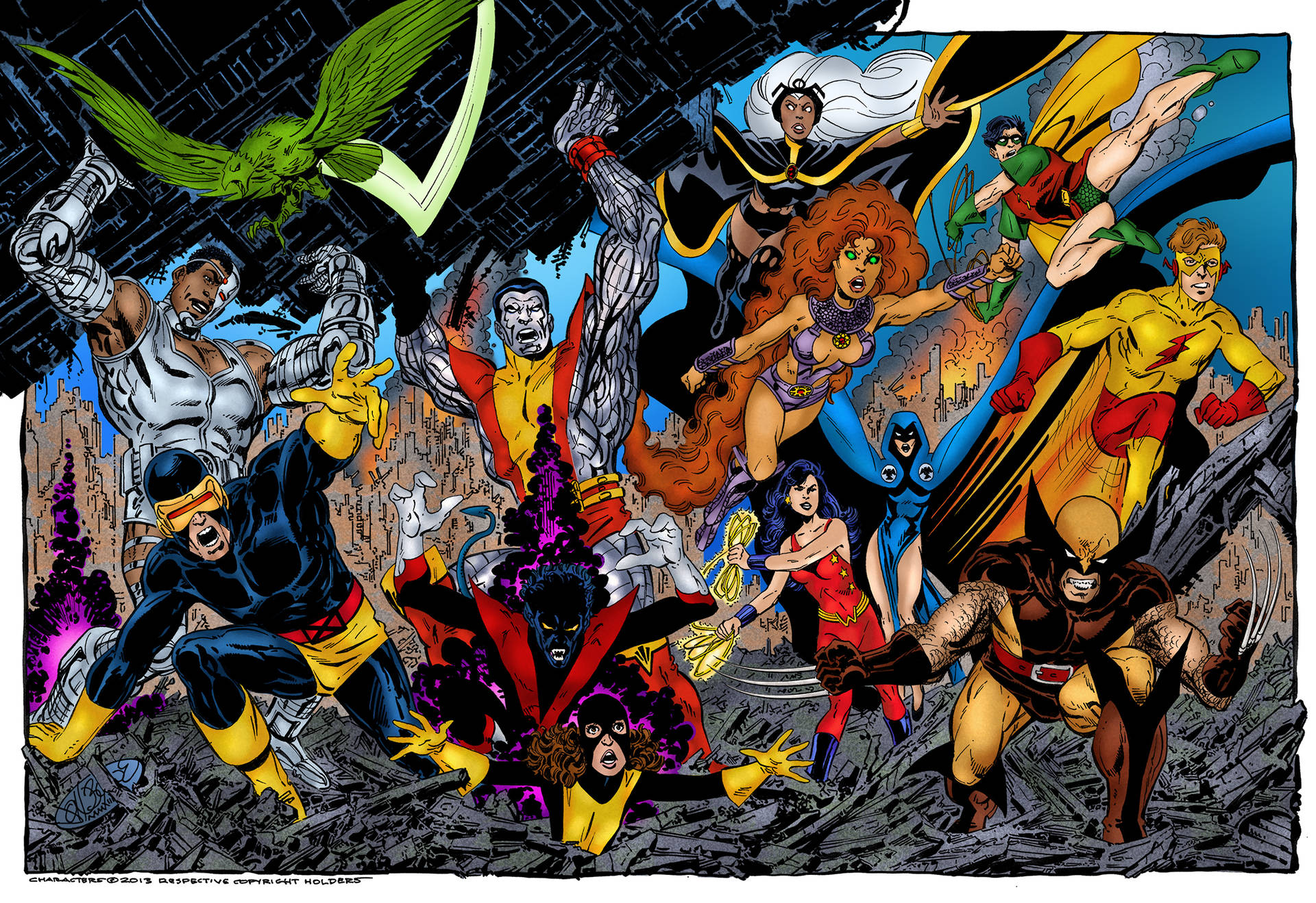 Kid Flash And DC Superheroes Wallpaper