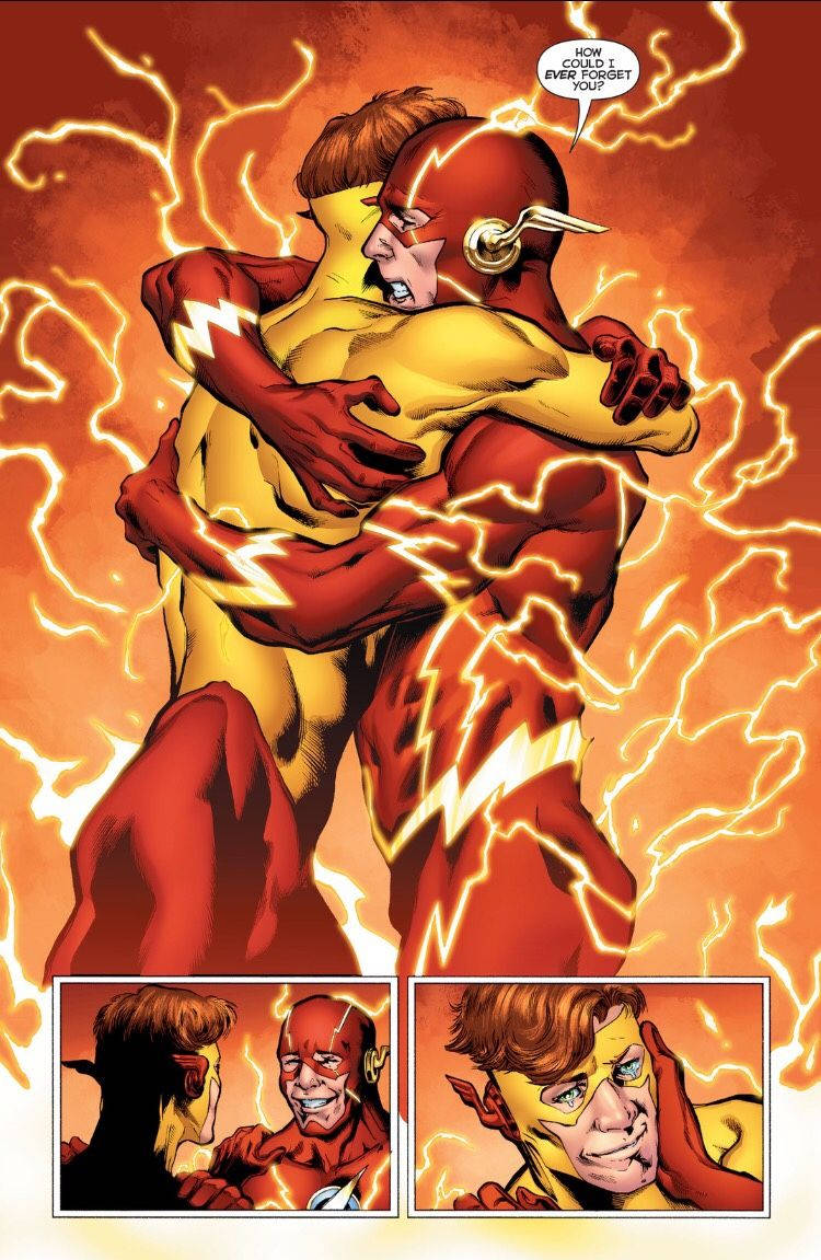 Kid Flash And The Flash Hugging Wallpaper