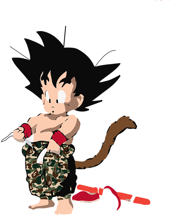 Kid Goku Camouflage Shorts Tail PNG