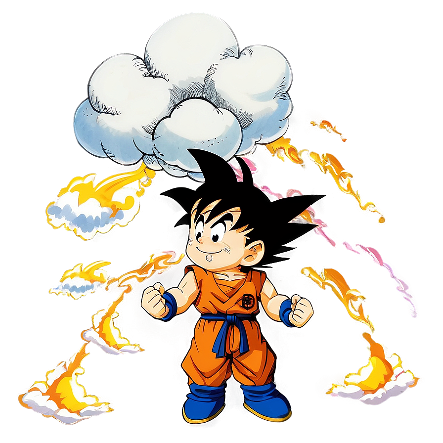 Download Kid Goku Flying Nimbus Png Wlp85 | Wallpaperscom