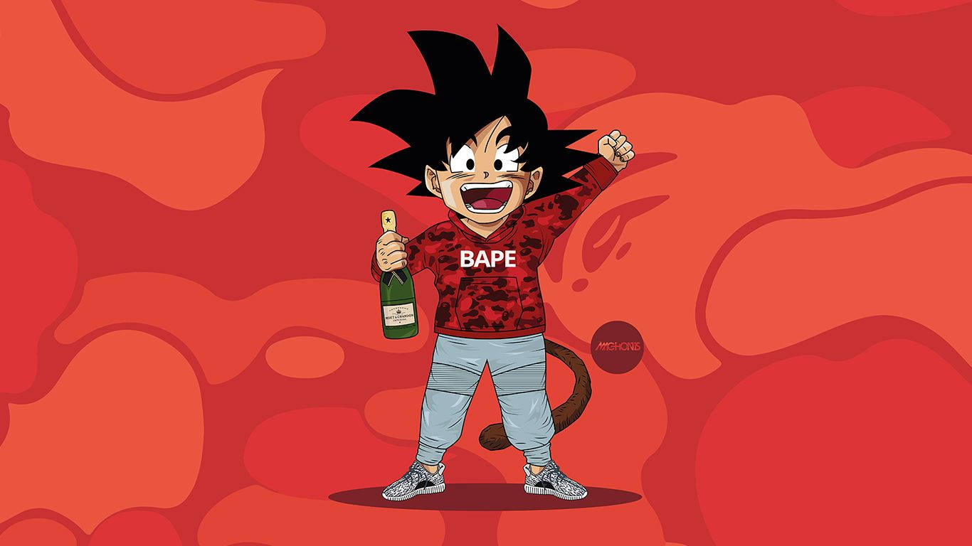 Goku bærer BAPE Wallpaper