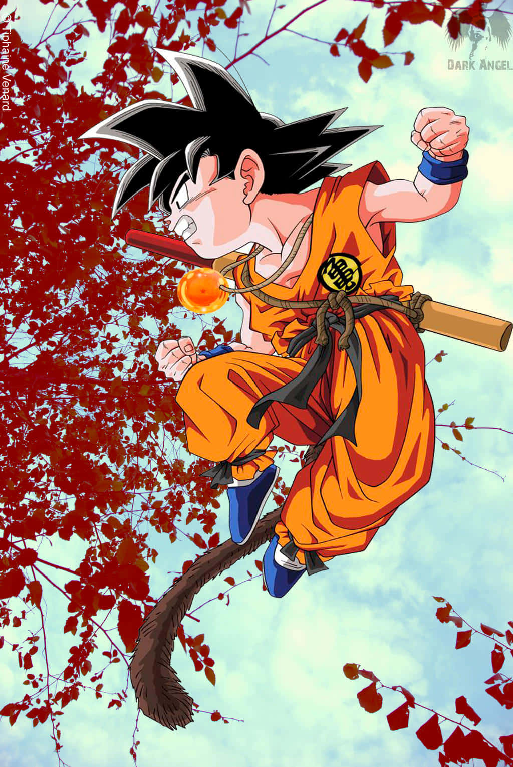Einjugendlicher Goku Bereit, Sich Neuen Abenteuern Zu Stellen. Wallpaper