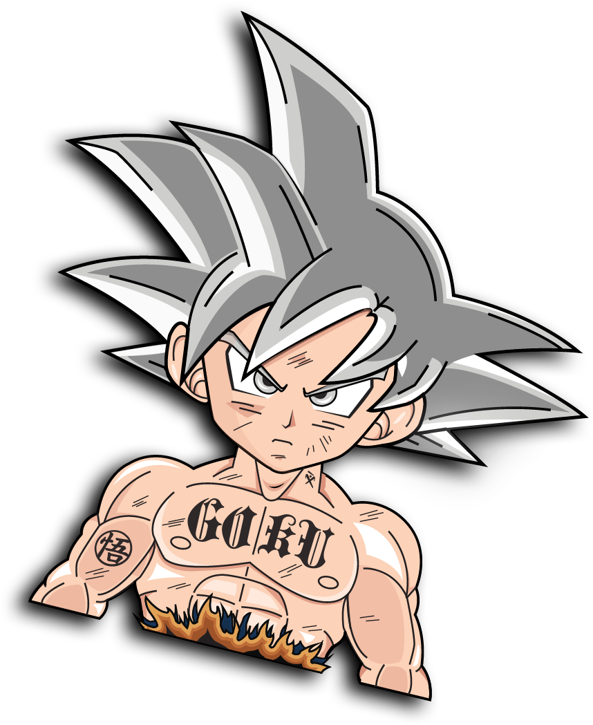 Kid Goku Tattooed Attitude PNG