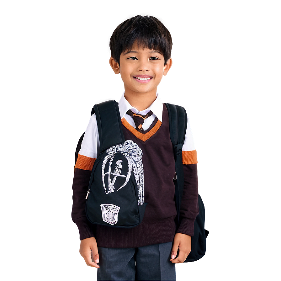 Kid In School Uniform Png 05242024 PNG