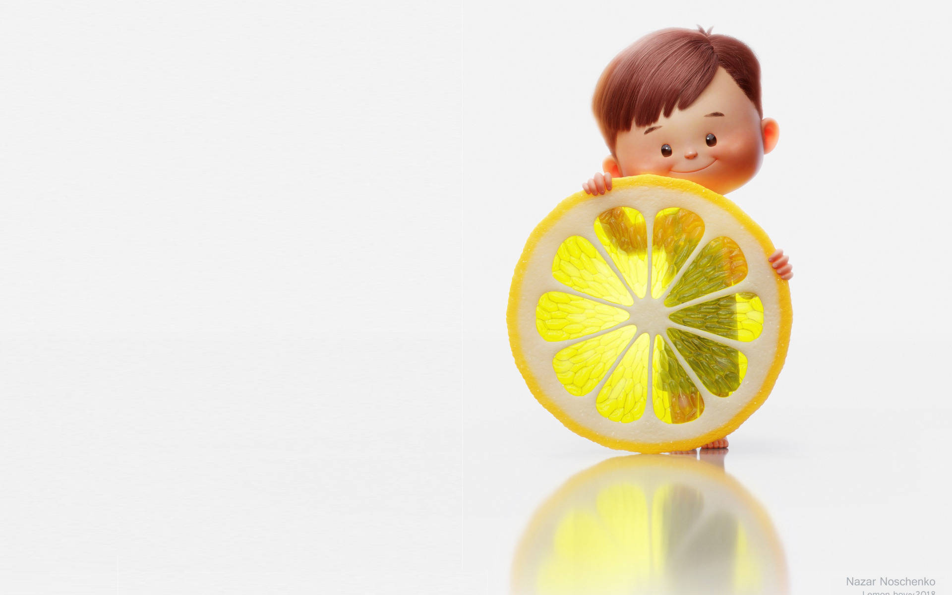 Kid With Lemon Wallpaper
