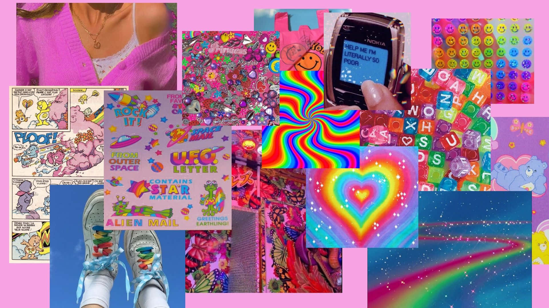 Kidcore Aesthetic Collage For Desktop Background