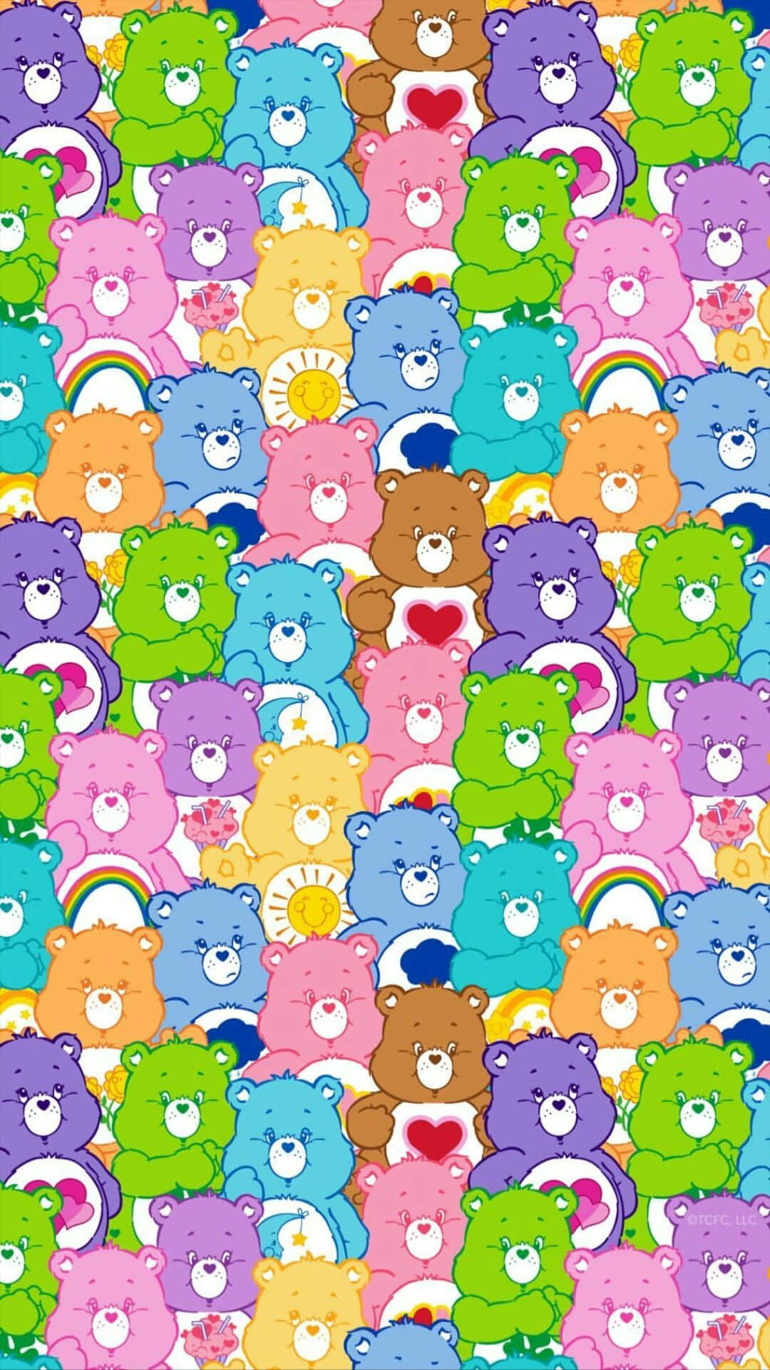Colorful Teddy Bears Kidcore Aesthetic Background