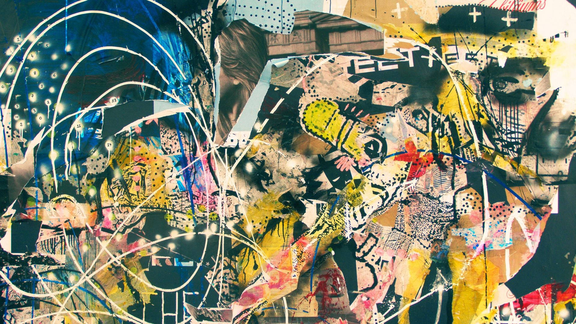 Artistic Abstract Graffiti Kidcore Desktop Wallpaper