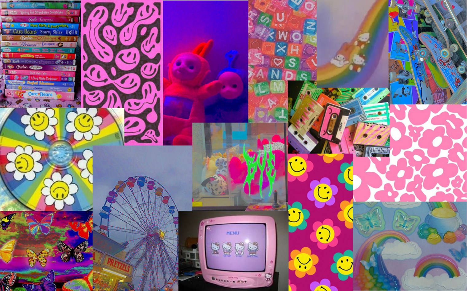 Nyd et lyst og muntert baggrundsbillede på skrivebordet med Kidcore, et sjovt tema som dine børn vil elske! Wallpaper