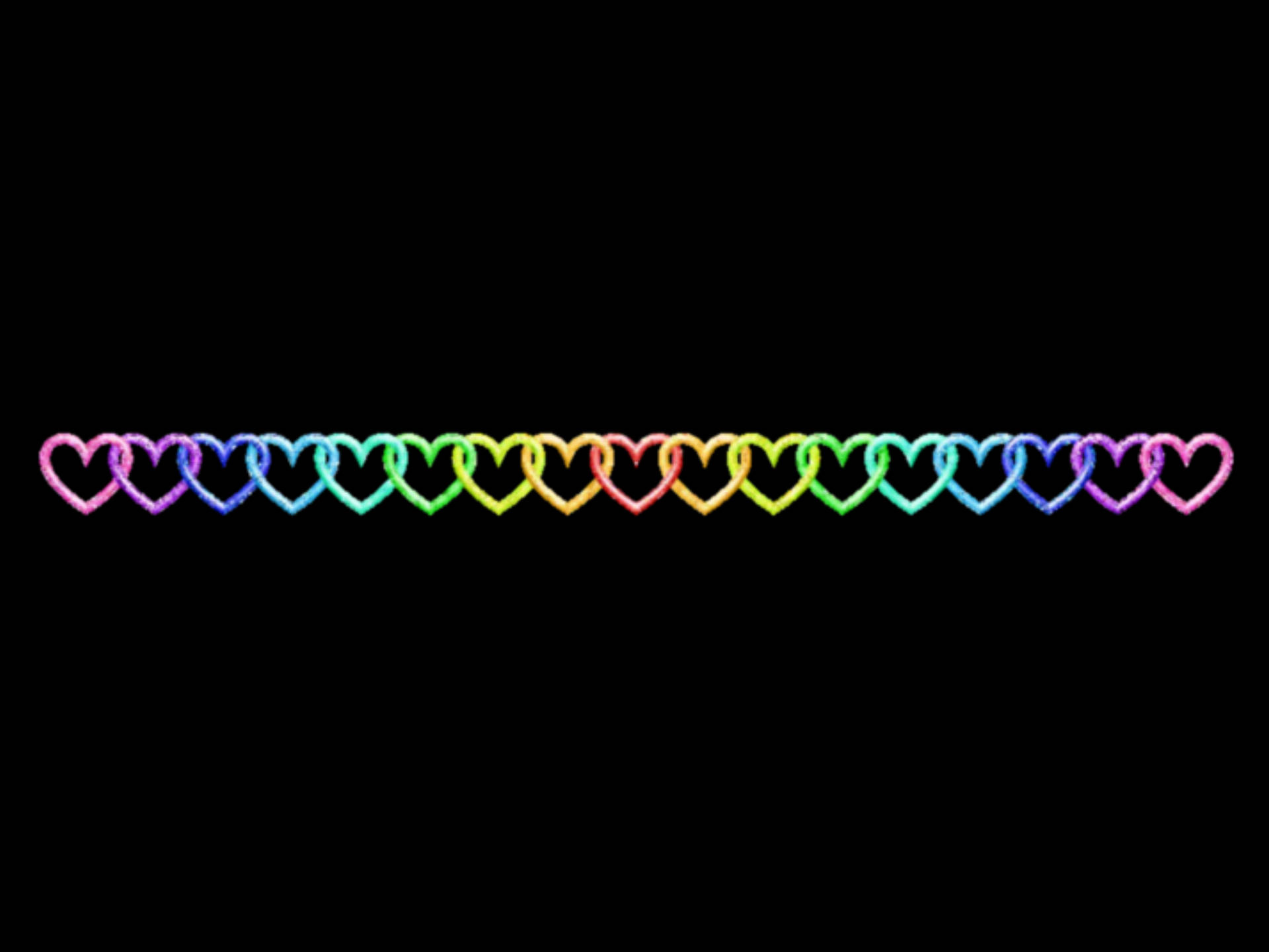 Kidcore Rainbow String Hearts Wallpaper