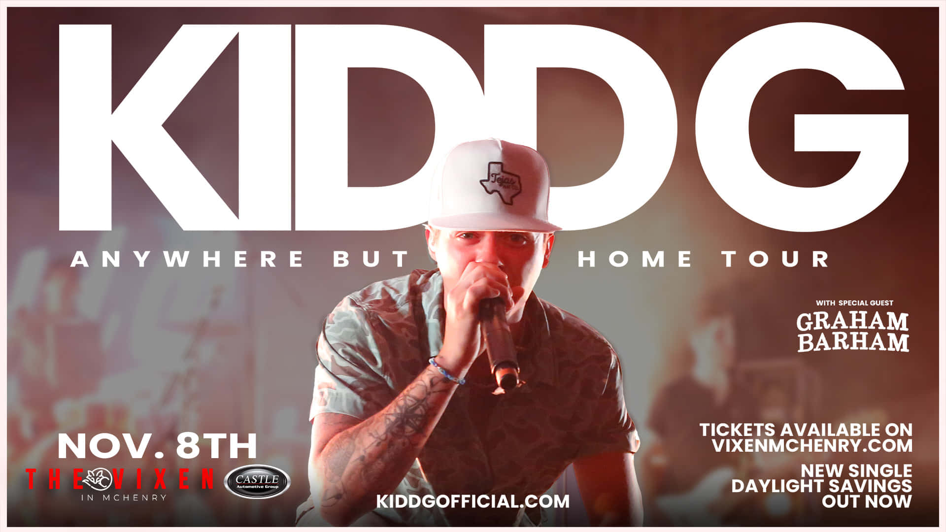 Kidd G Concert Promo Anywhere But Home Tour Wallpaper