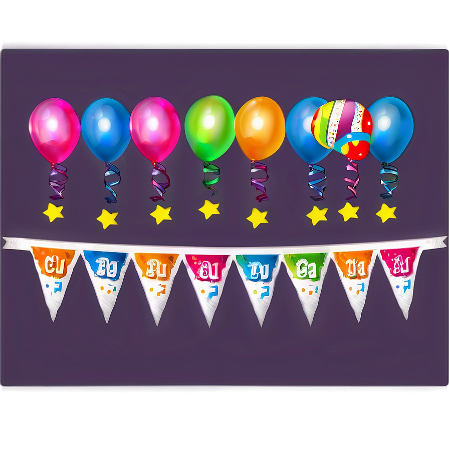 Kids Birthday Party Banner Png 06122024 PNG
