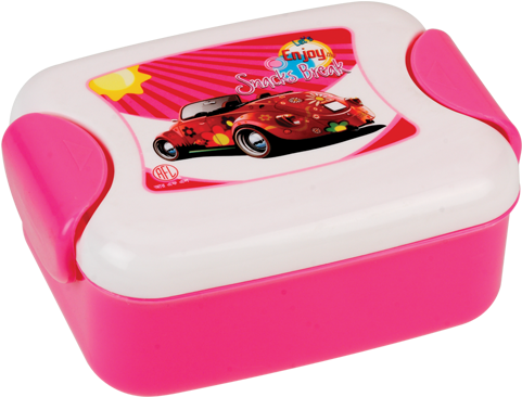 Kids Car Design Pink Tiffin Box PNG