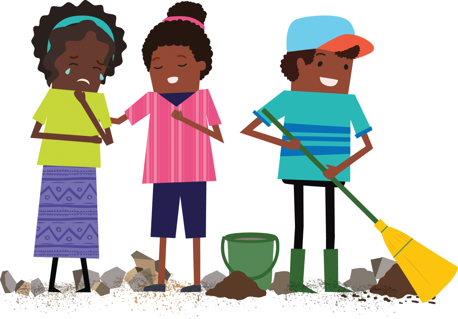 Kids Community Cleanup Illustration PNG