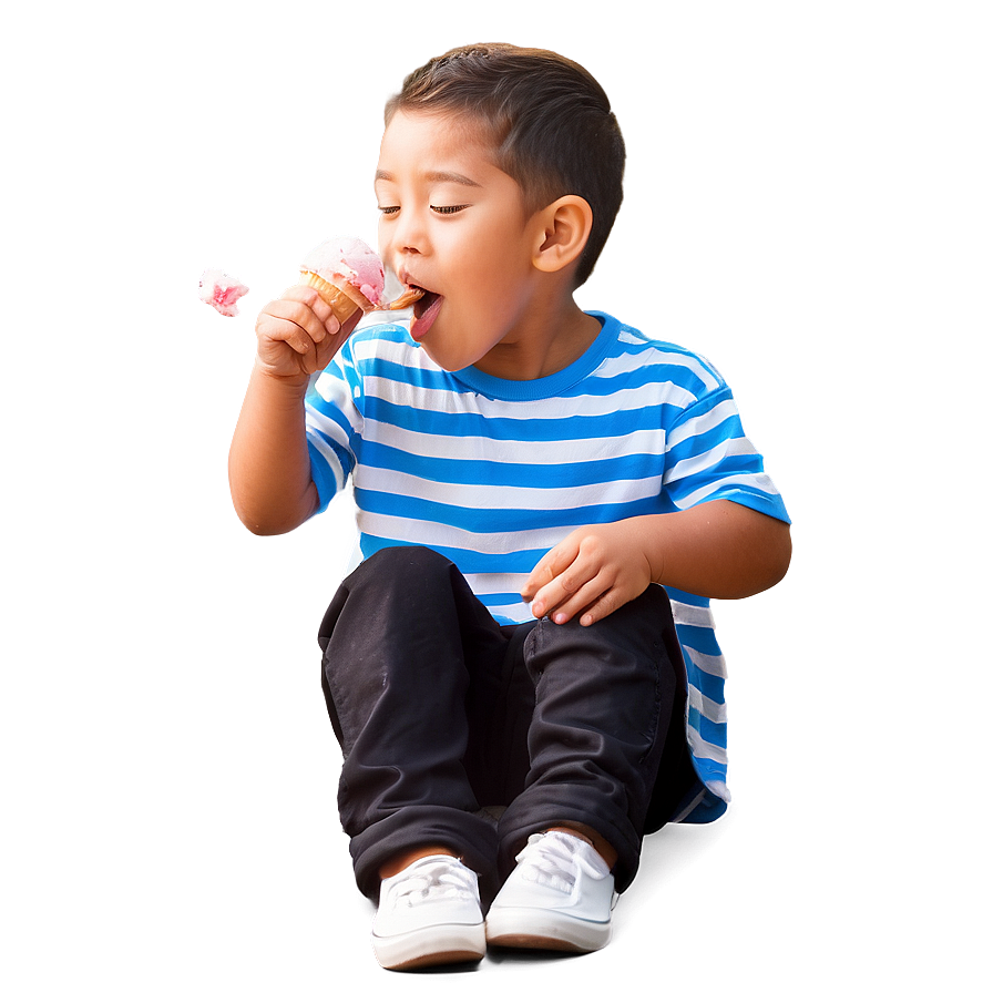 Kids Eating Ice Cream Png 05242024 PNG