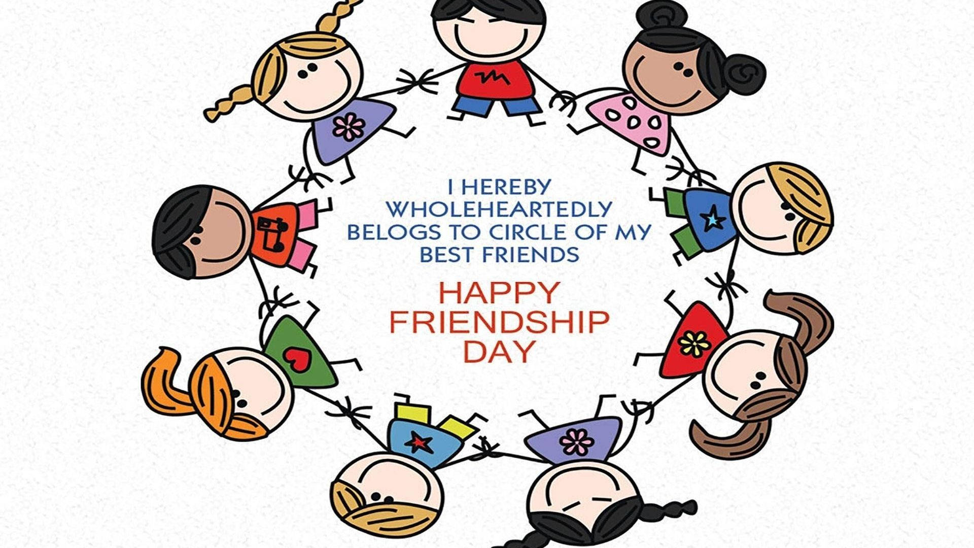 Kids Forming A Circle On Friendship Day Wallpaper