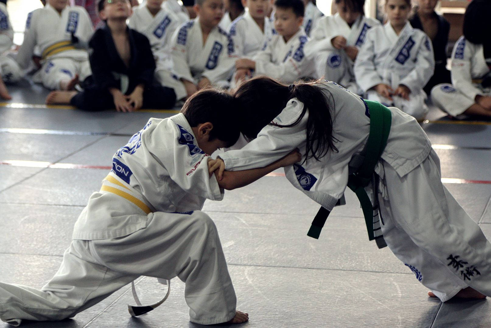Niñospracticando Brazilian Jiu-jitsu Fondo de pantalla