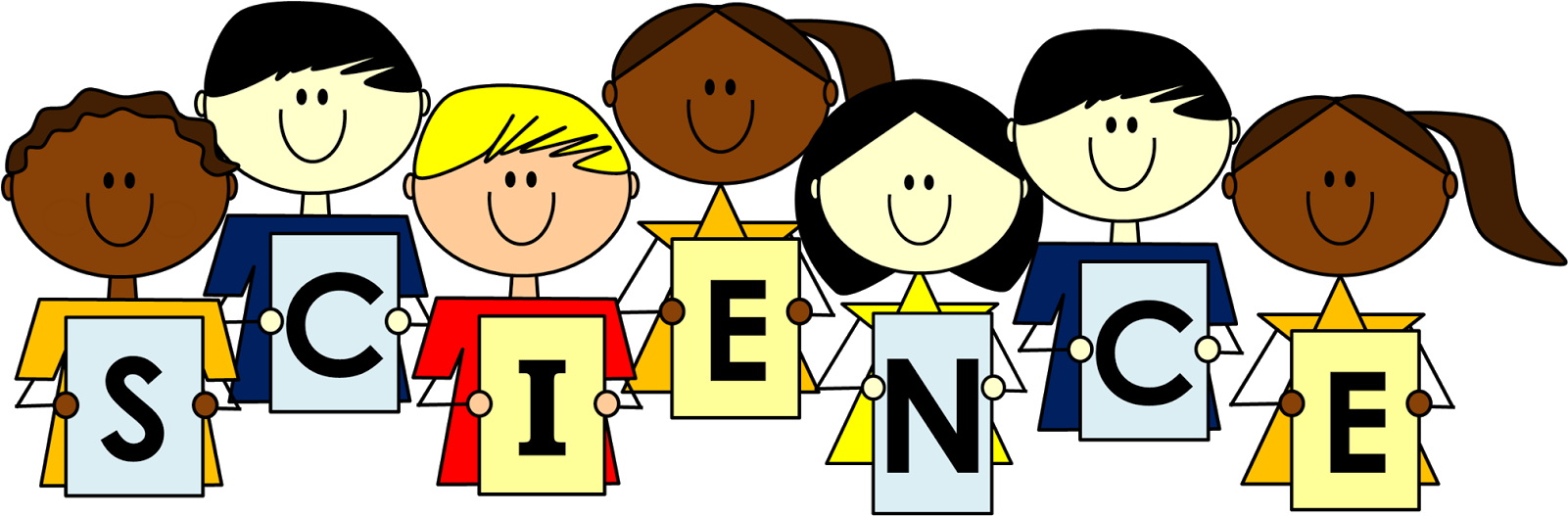 Kids Holding Science Letters PNG