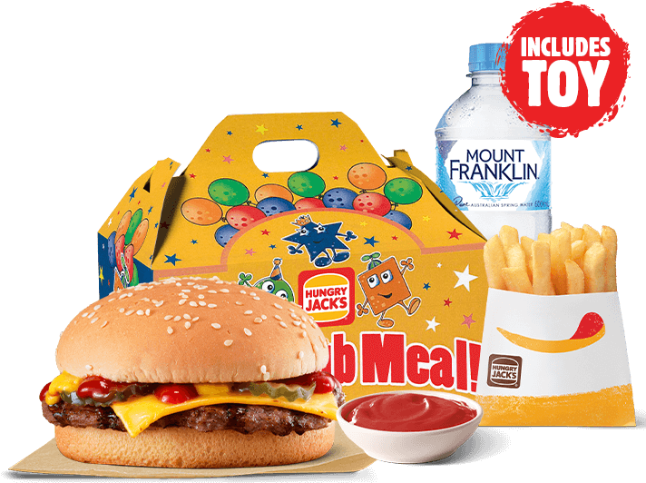 Kids Meal With Toyand Burger PNG