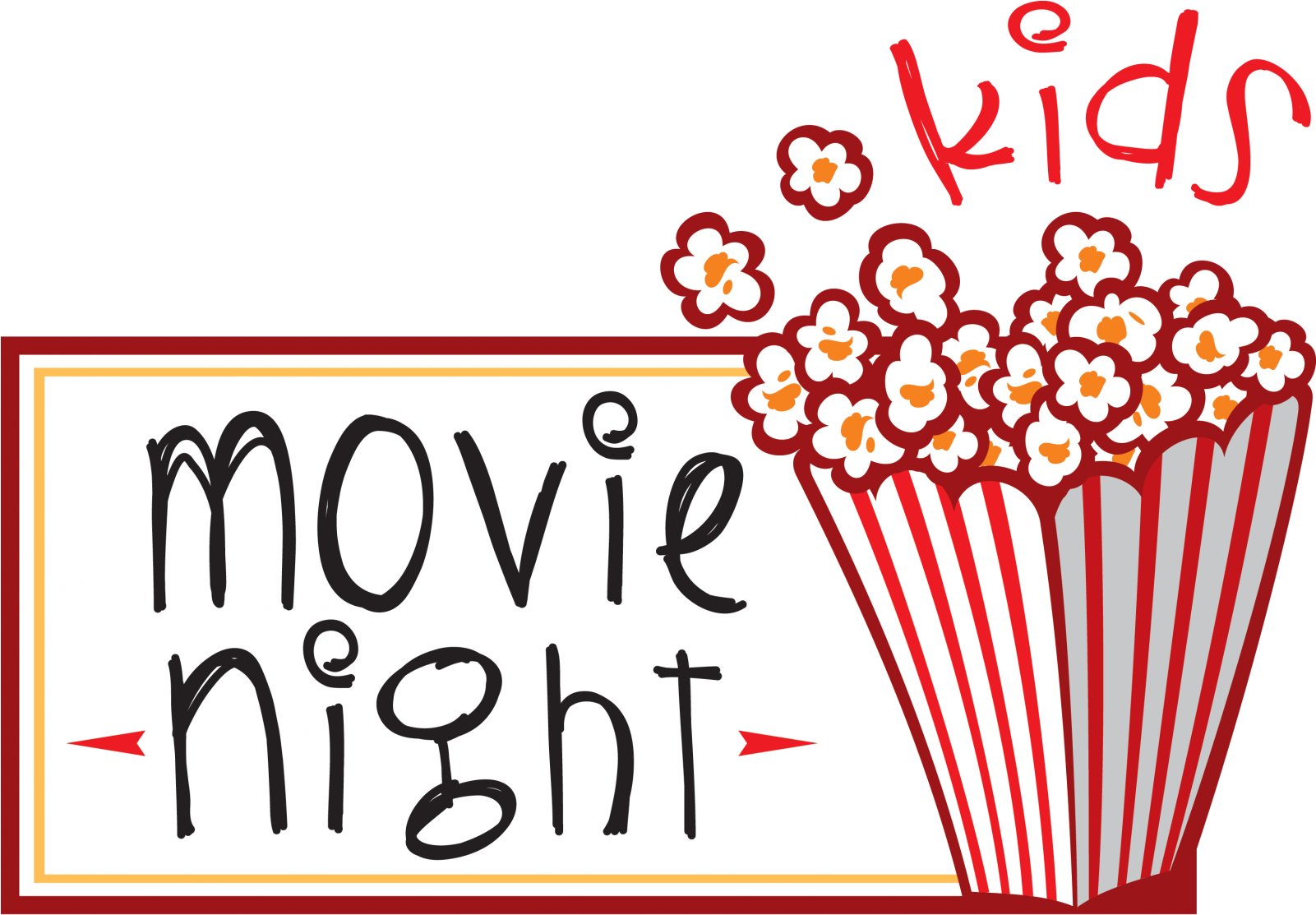 Kids Movie Night Poster PNG