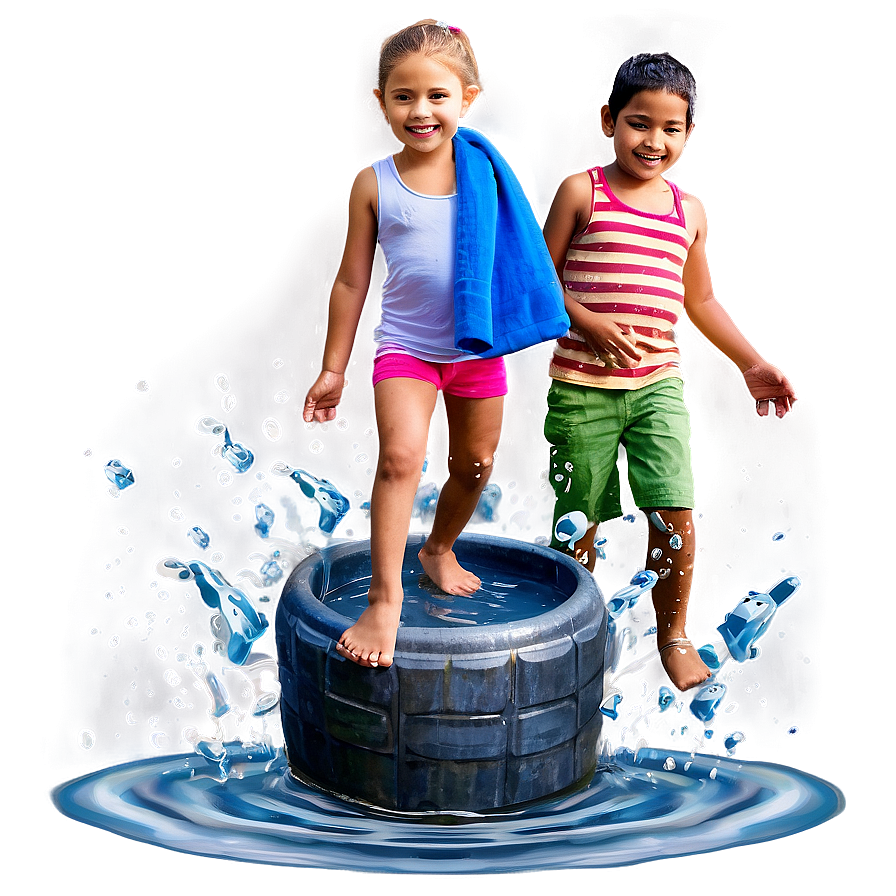 Kids Playing In Water Png 06132024 PNG