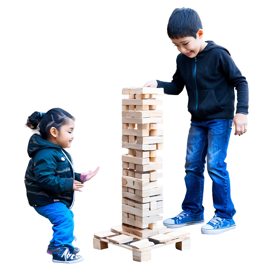 Kids Playing Jenga Png Mvj PNG