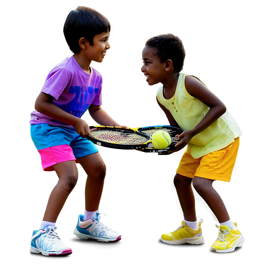 Download Kids Playing Tennis Png Syq | Wallpapers.com