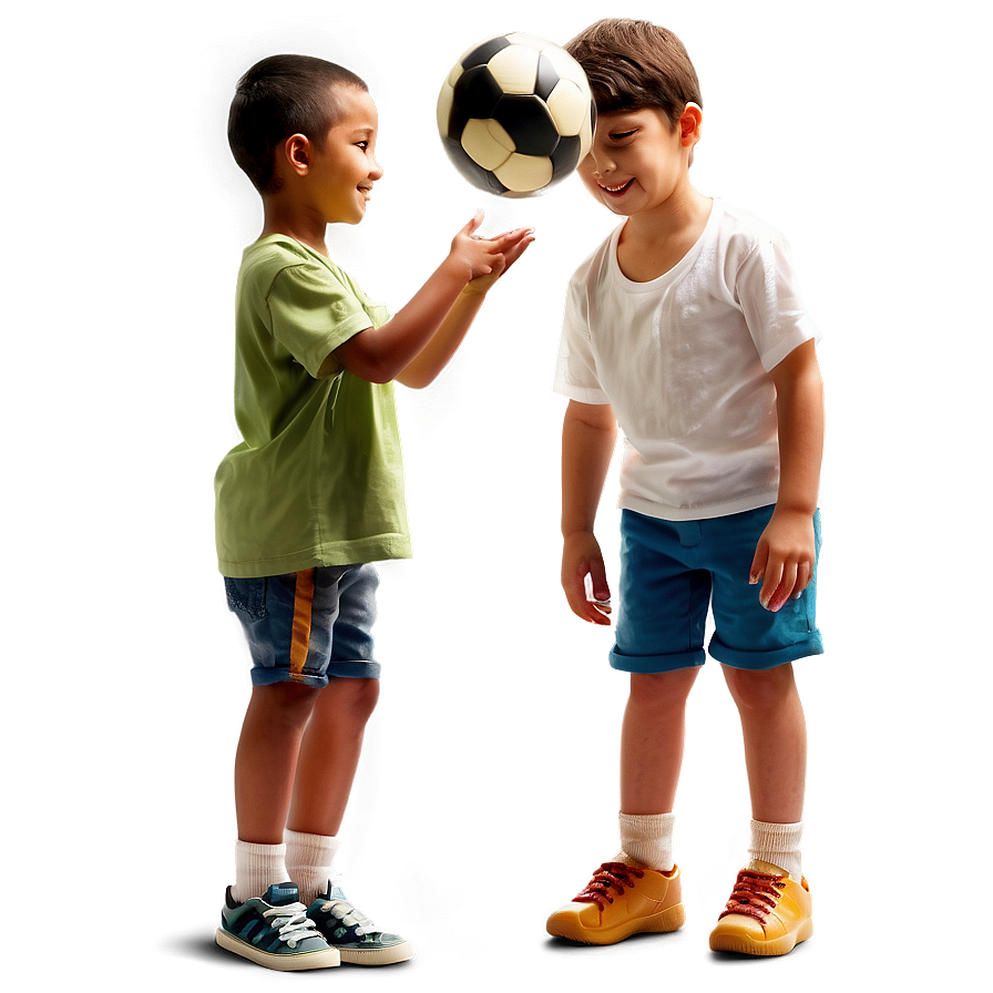 Kids Playing With Ball Png Uvs PNG