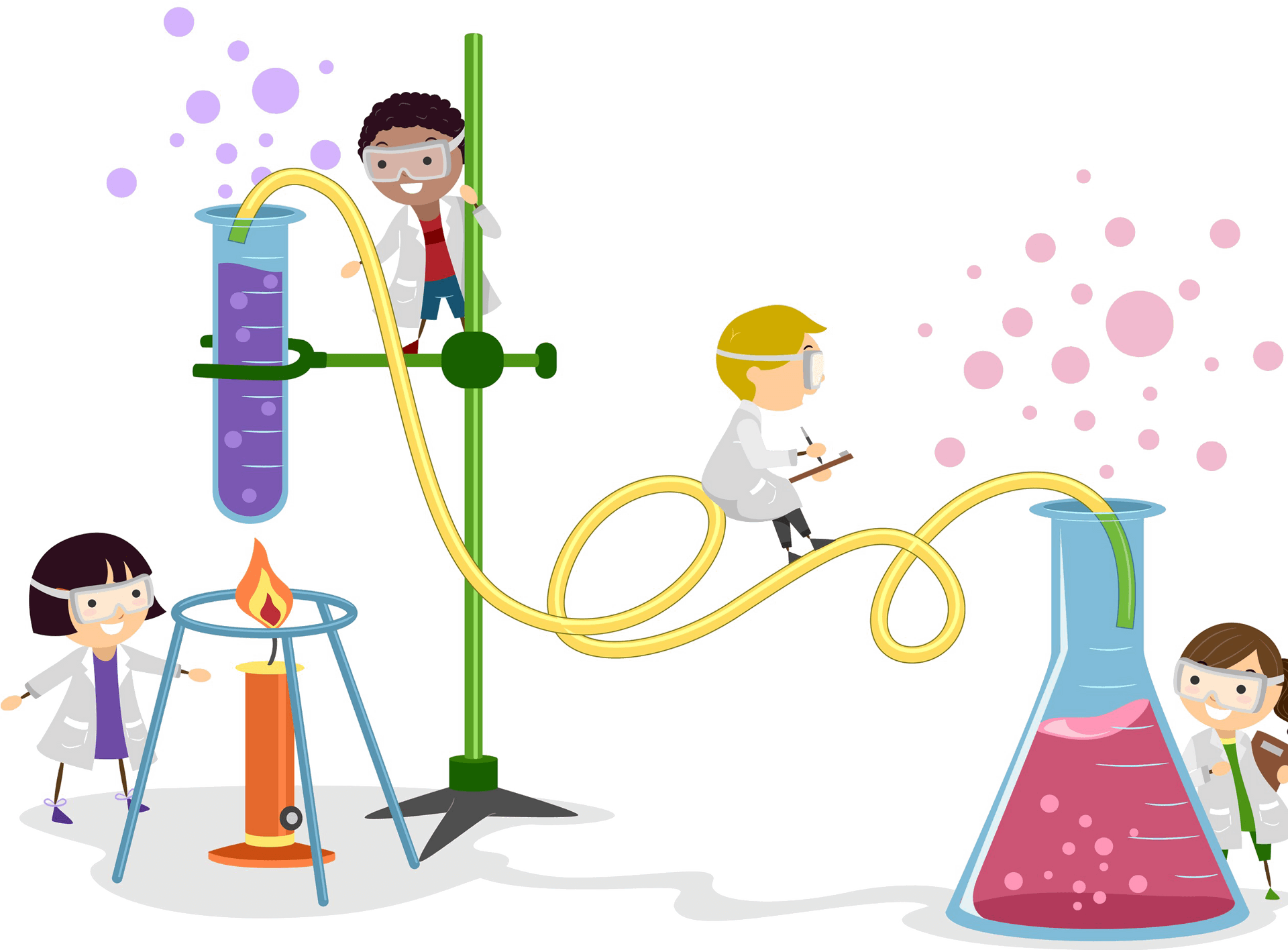 Kids Science Experiment Cartoon PNG