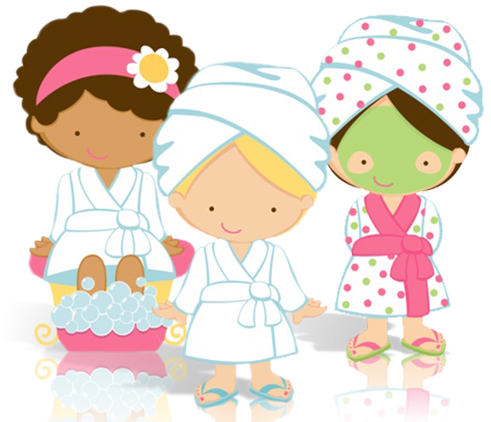 Kids Spa Day Cartoon PNG