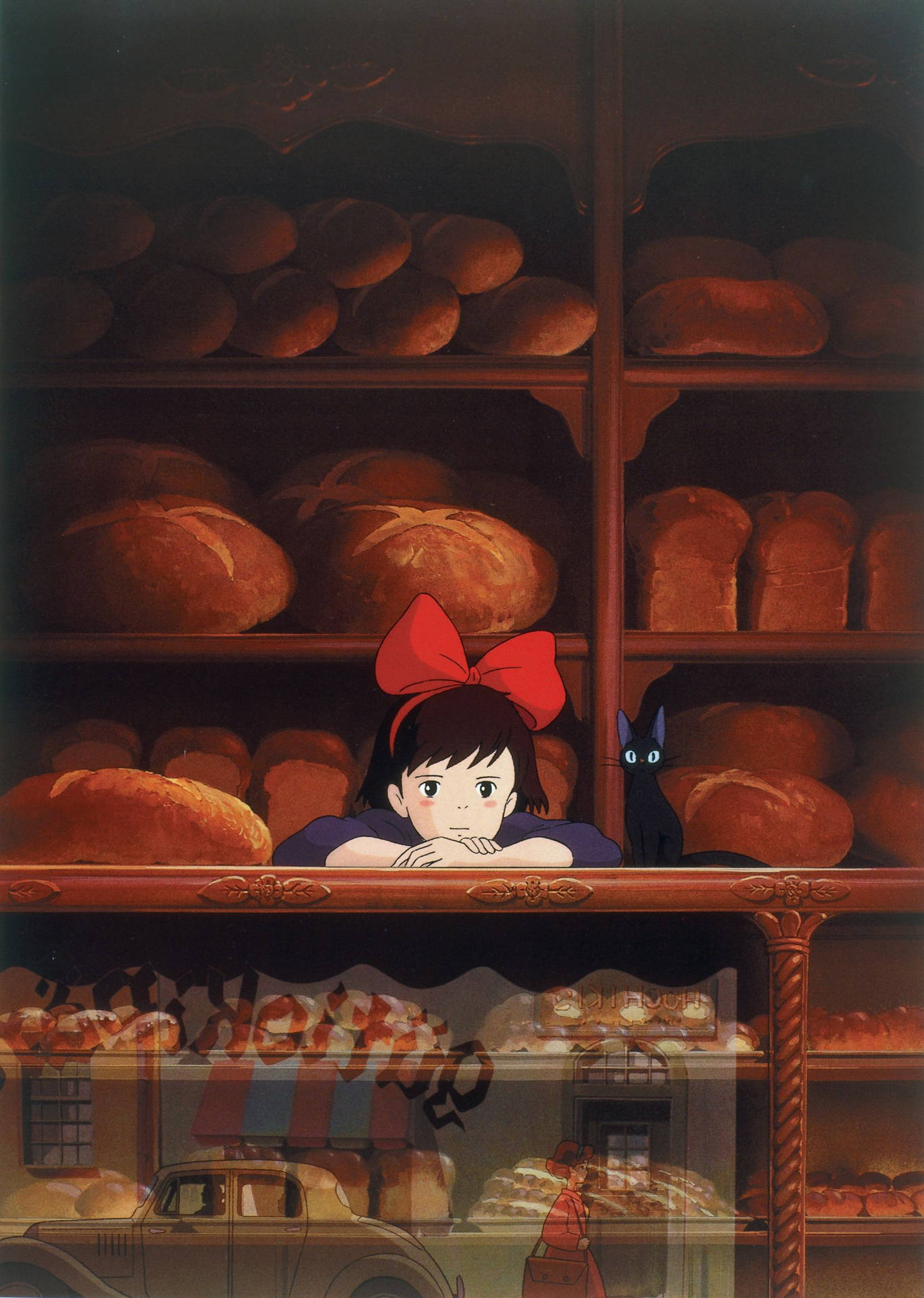 Kiki At The Store In Kikis Delivery Service Background