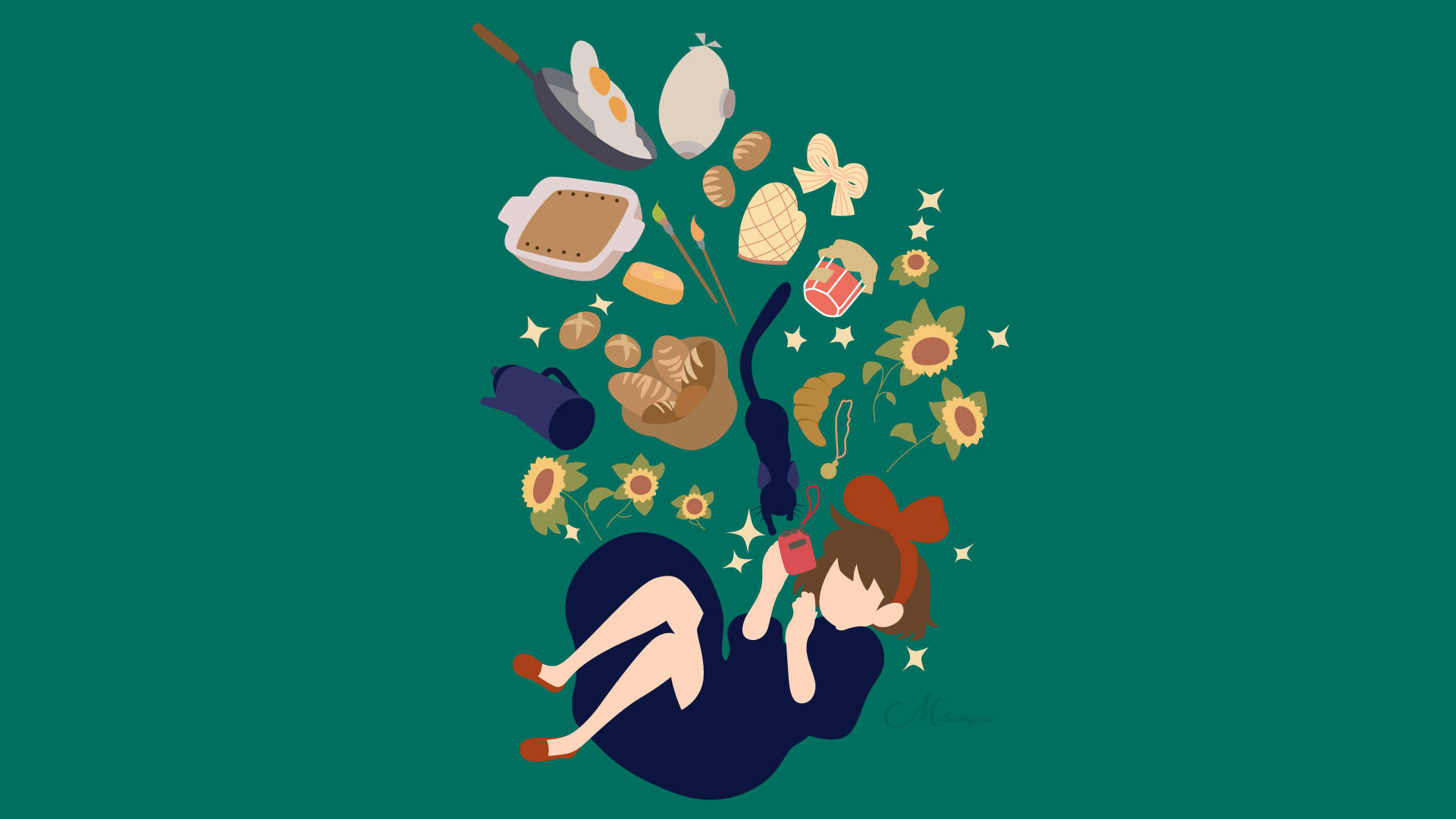 Kiki Vector Art From Kikis Delivery Service Background