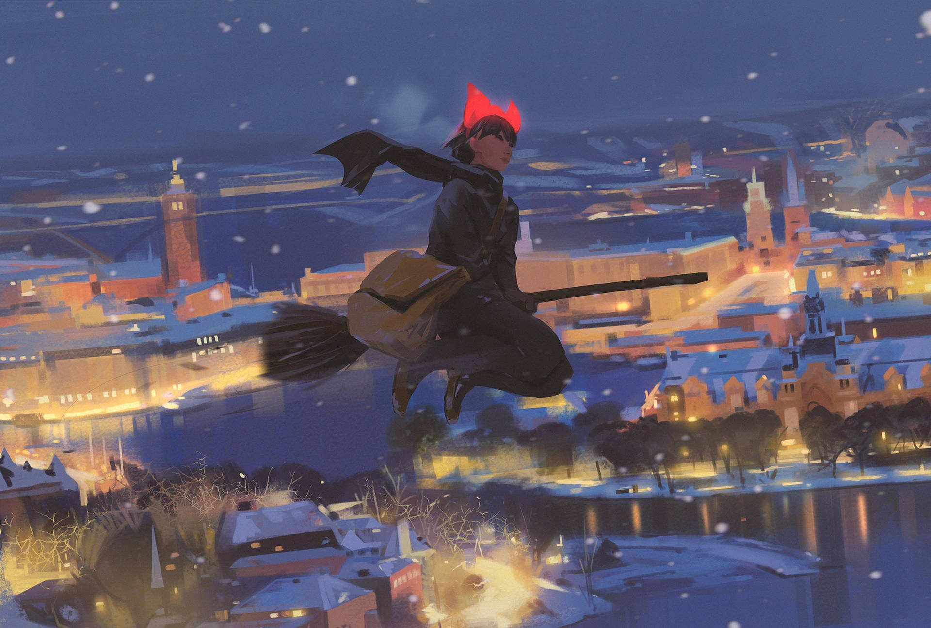 Kikis Delivery Service Oil Painting Wallpaper
