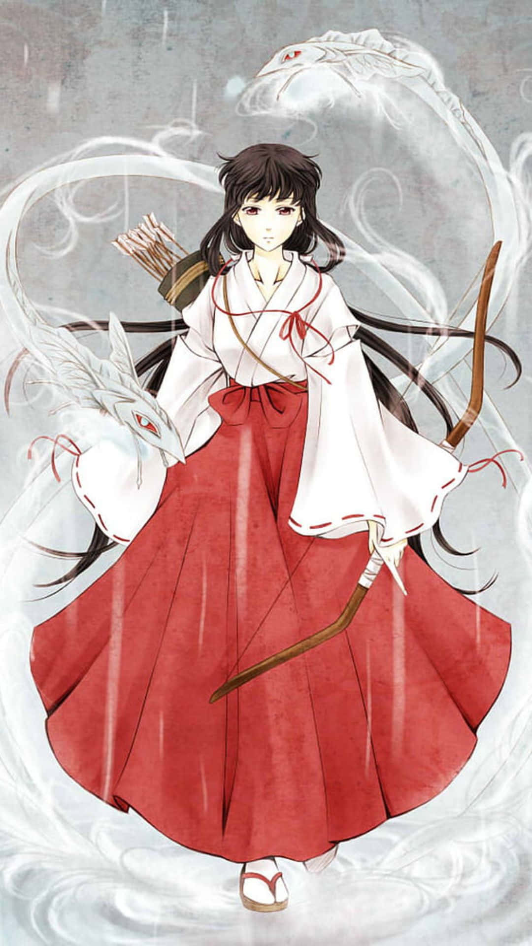 Kikyo, the enchanting priestess from Inuyasha Wallpaper