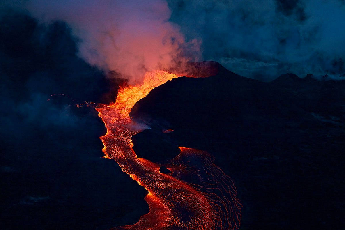 Fluxode Lava Do Vulcão Kilauea Papel de Parede