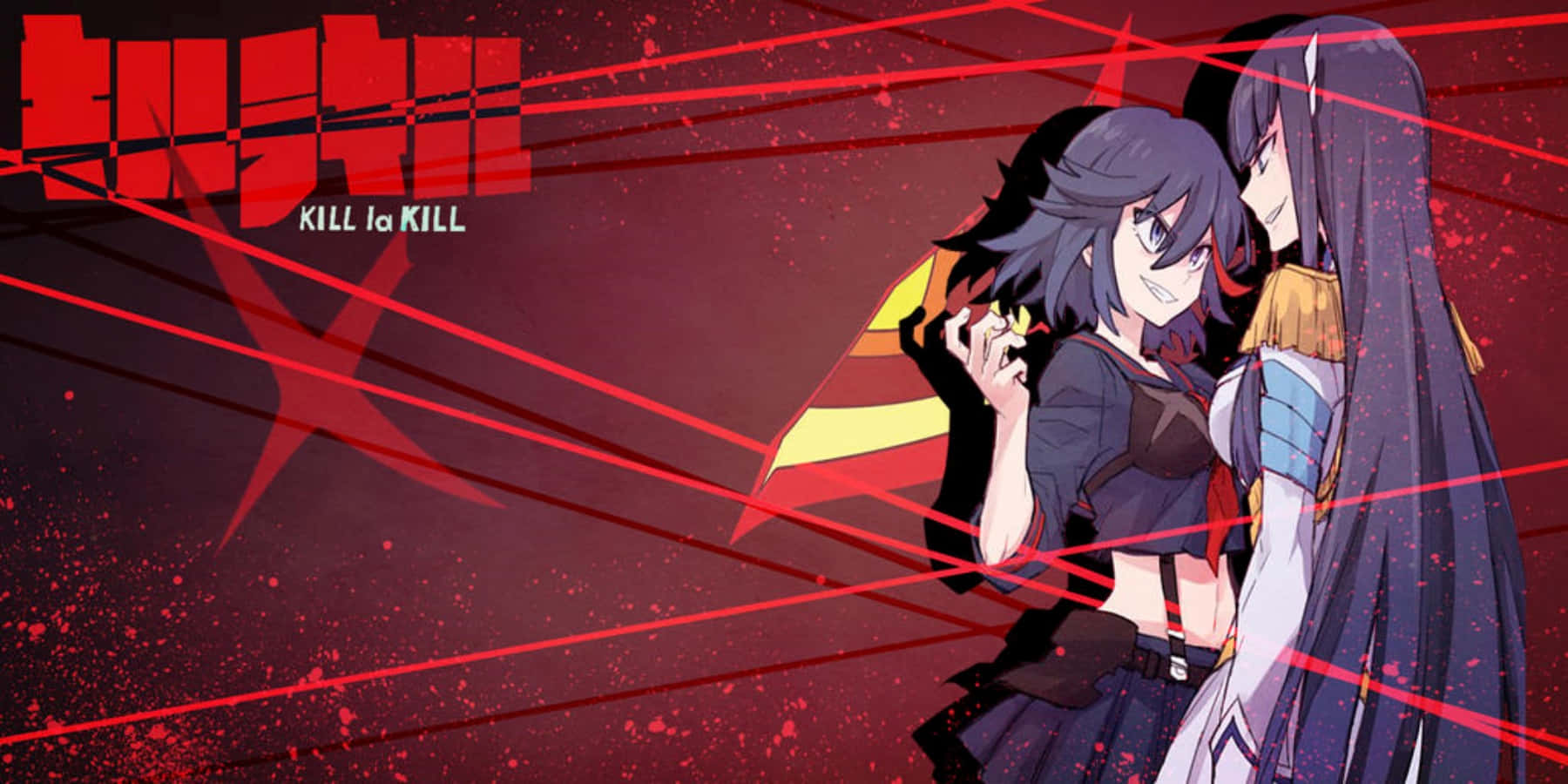 Killla Kill - Ryuko Und Satsuki Stellen Sich Face To Face Darstellen Bild