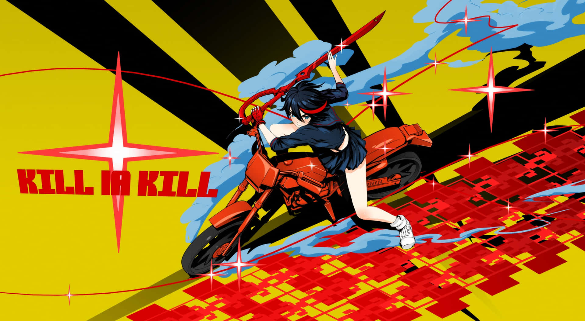 Immaginedi Kill La Kill Con Ryuko E La Sua Moto
