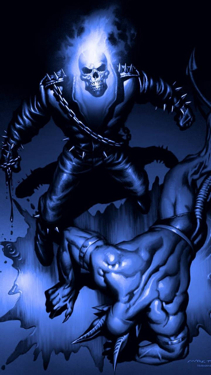Killer Blue Ghost Rider Background