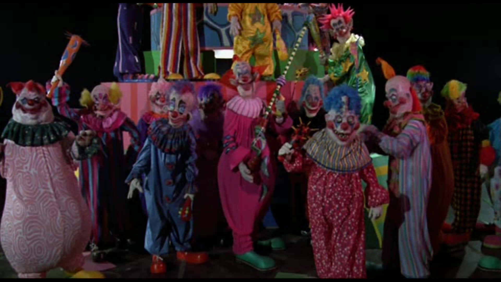 Killer Klowns From Outer Space Standing Together Wallpaper