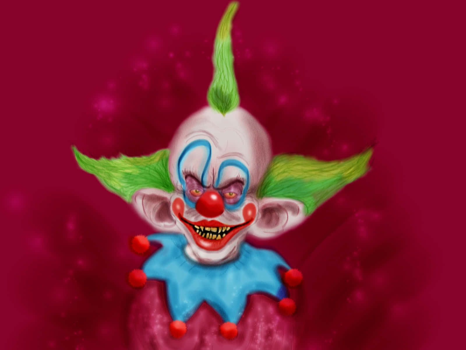 Killer Klowns From Outer Space With Green Hair Wallpaper
