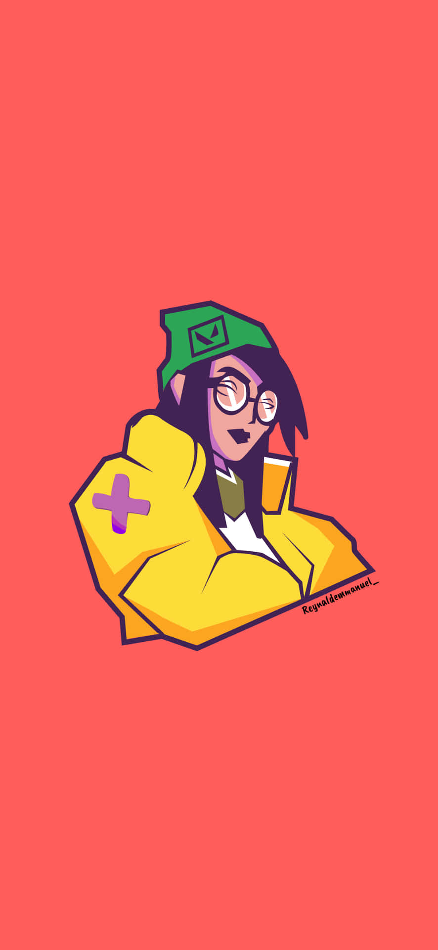 A Cartoon Girl In A Yellow Jacket And Glasses Wallpaper