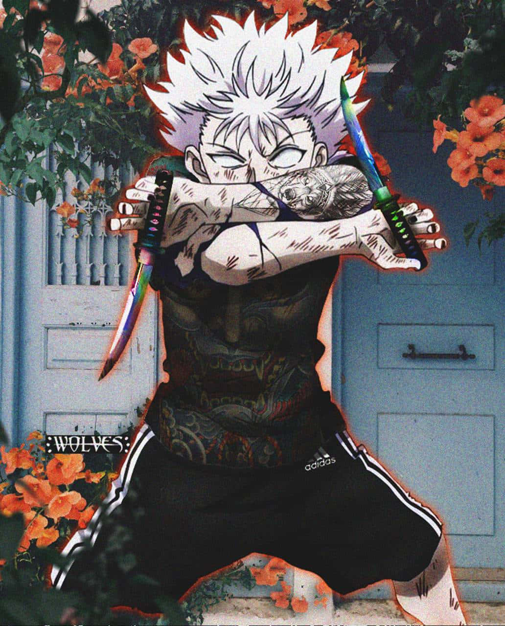 A Character With White Hair And A Sword Wallpaper