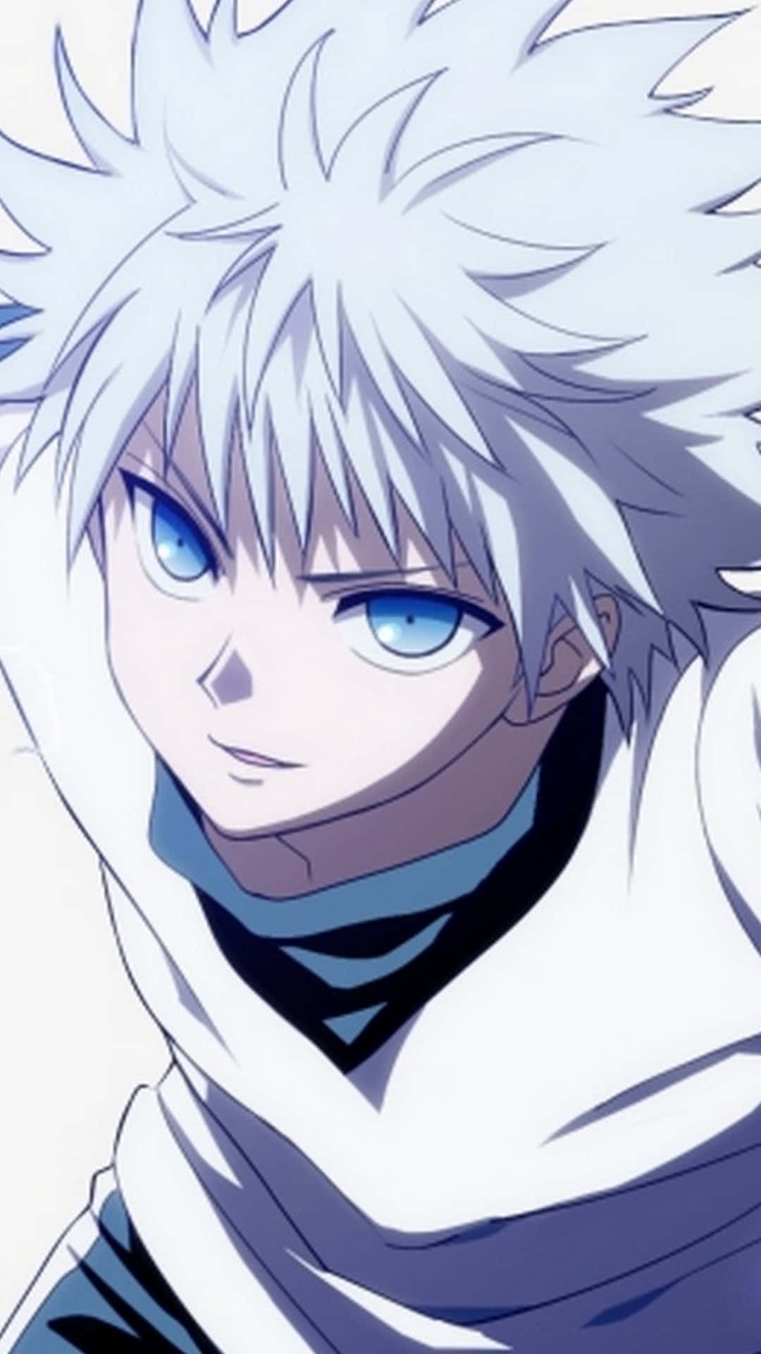 En hvid anime karakter med blå øjne. Wallpaper