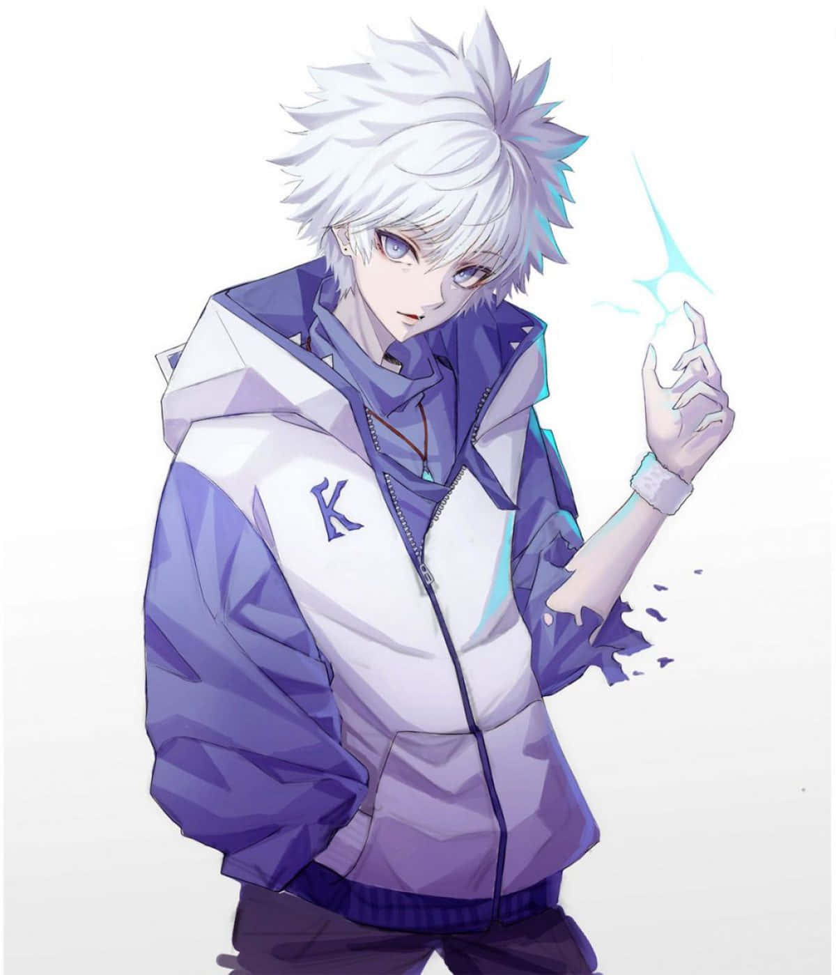 The young Killua stands strong in the face of adversity.