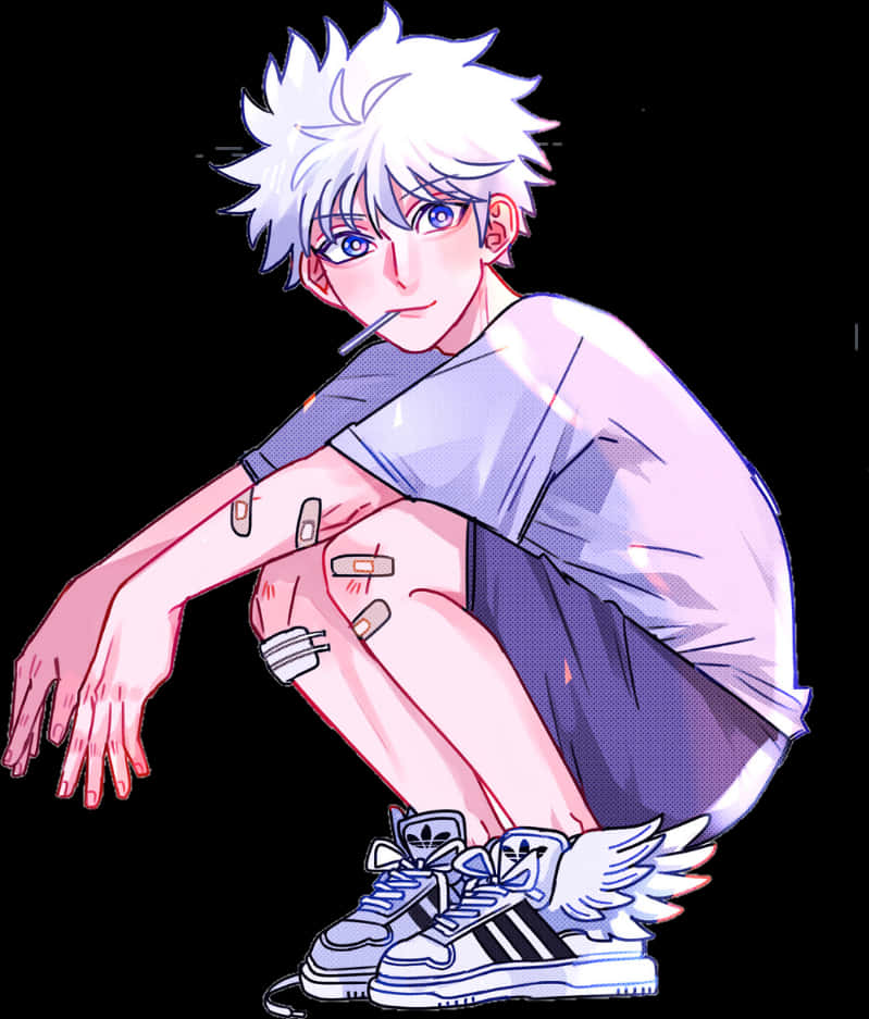 Killua Zoldyck Casual Pose PNG