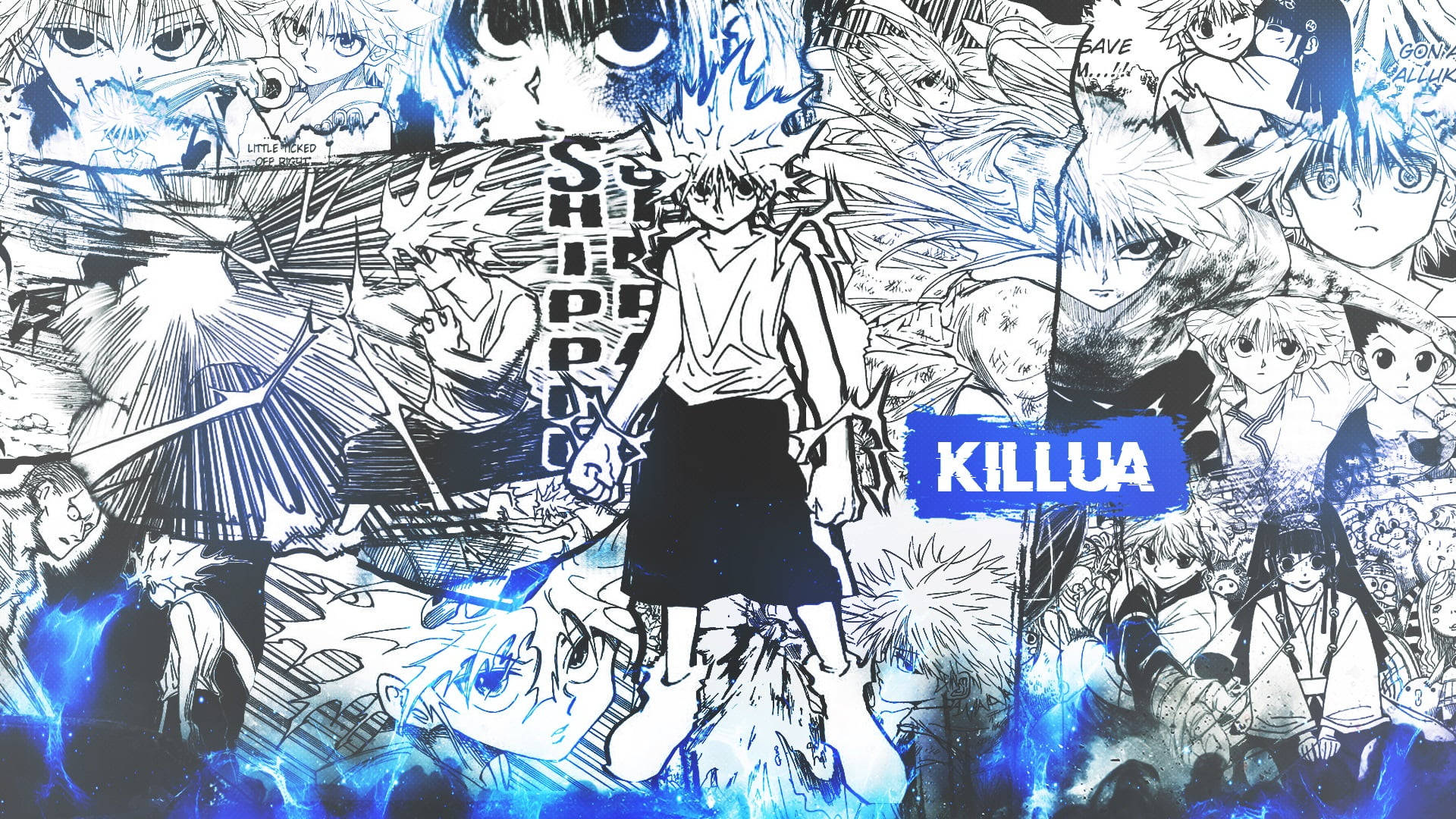 Killua Zoldyck Manga Collage Background